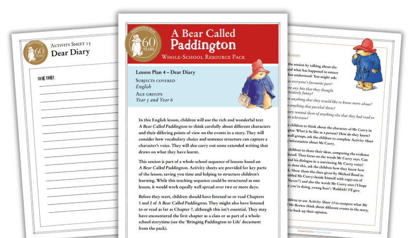 Paddington diary entry activity