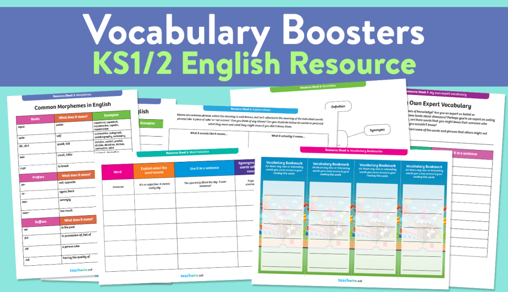 Ambitious vocabulary worksheets for KS1/2