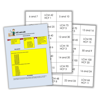 HCF LCM worksheet resources