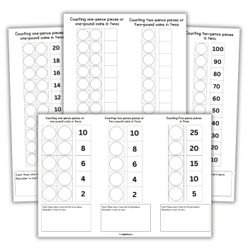 Money worksheets for Year 1