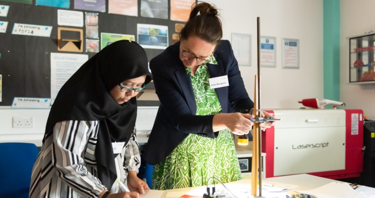 Two teachers in a classroom