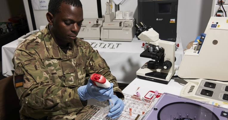 A British Army biomedical scientist