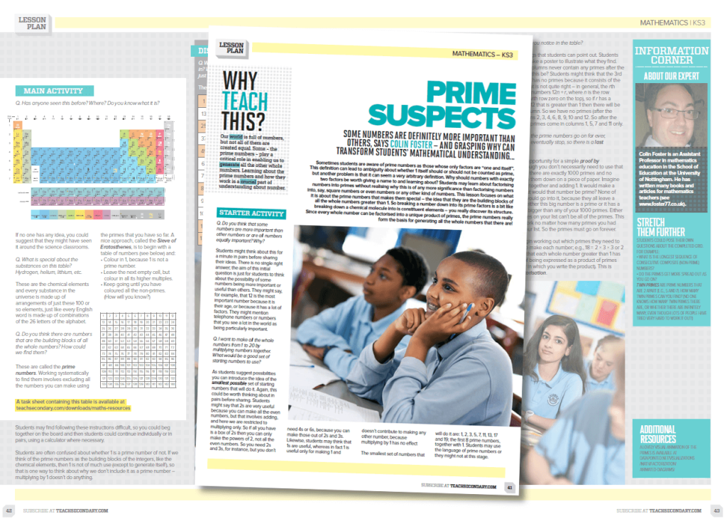 Prime numbers maths lesson