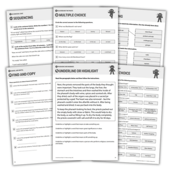 Comprehension worksheets