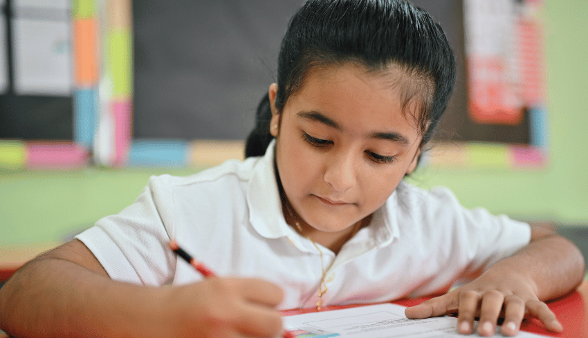 Schoolgirl doing some narrative writing