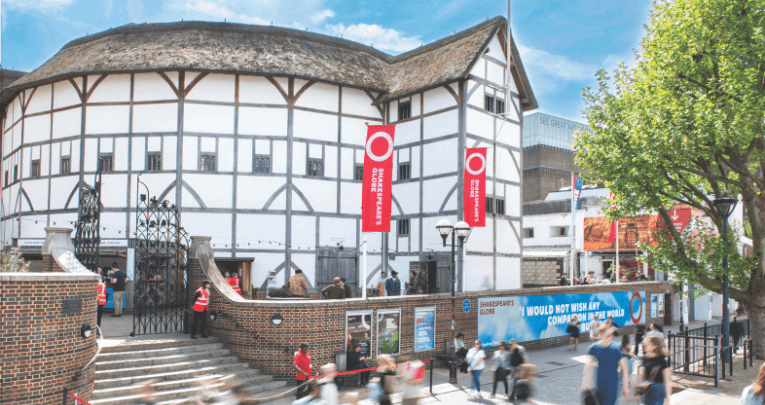 The exterior of the Globe Theatre in London