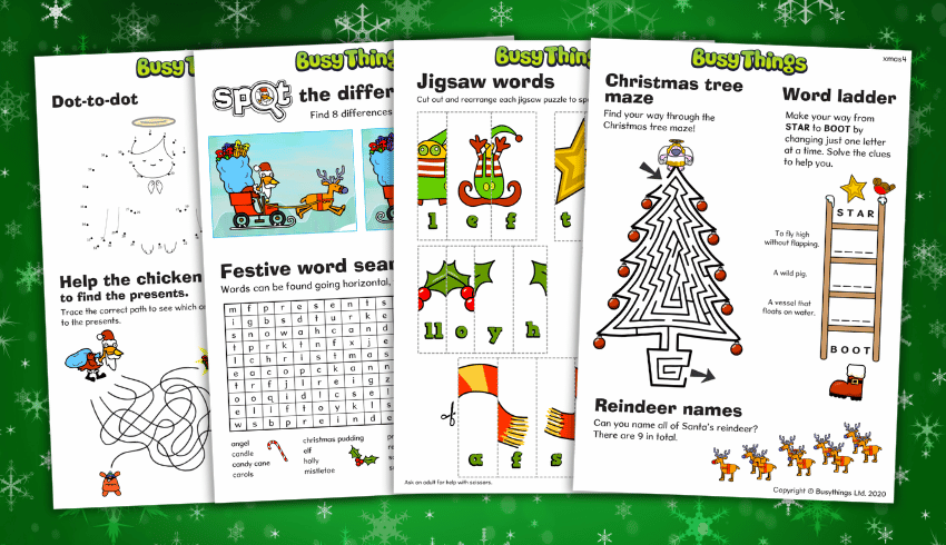 Christmas activity sheets