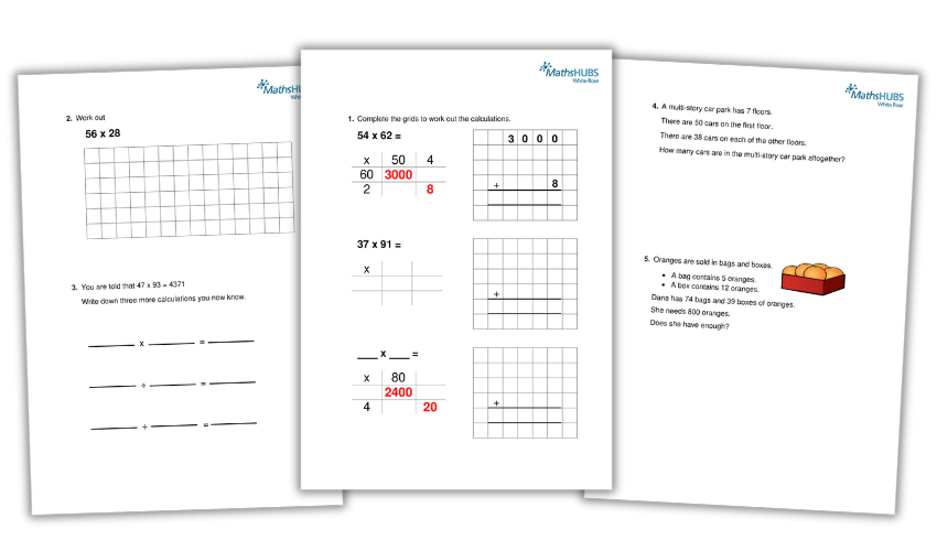 Long multiplication worksheet