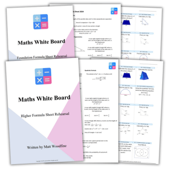 Maths formula booklet