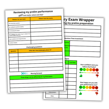 Mock exams self-reflection worksheet