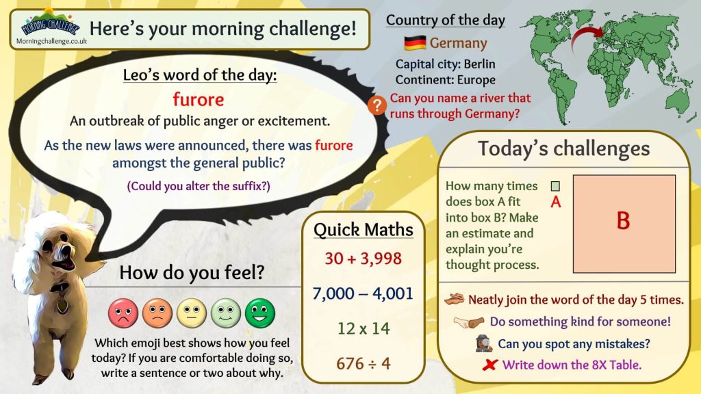 Morning Challenge KS2 resource