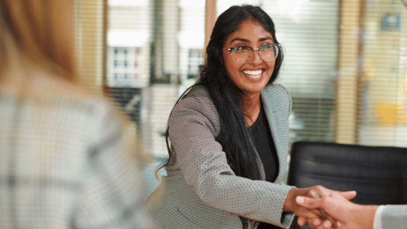 Smling businesswoman, representing work experience placements